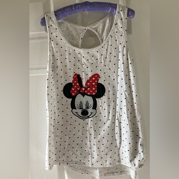 Large Minnie Mouse polkadot tank top with Minnies head in front - Picture 2 of 5